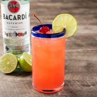 Pineapple Rum Punch: Take a trip to the tropics with Bacardí Superior Rum, pineapple juice, fresh lime juice and pure cane sugar.